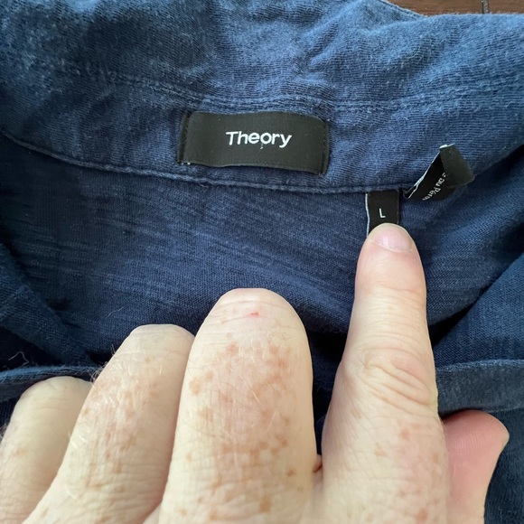 Theory L Blue Shirt - Picture 2 of 3